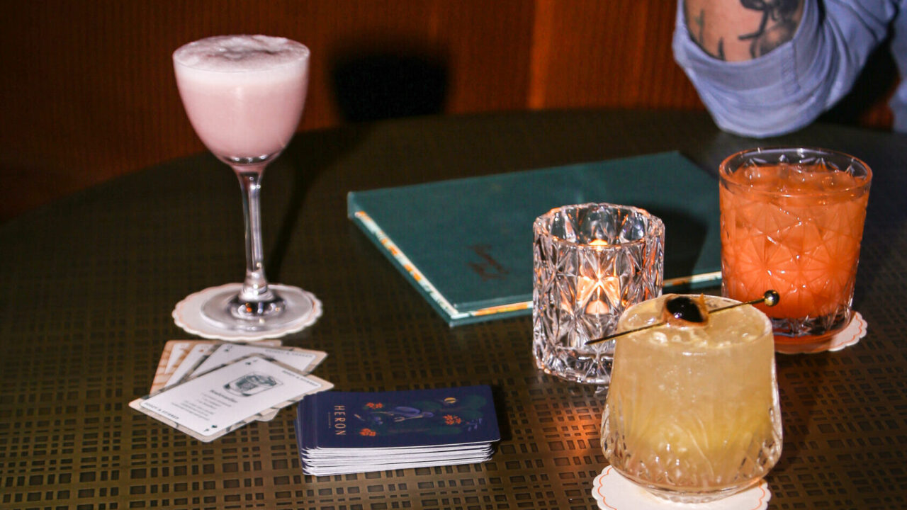 Cocktails on the table at Francis Hall