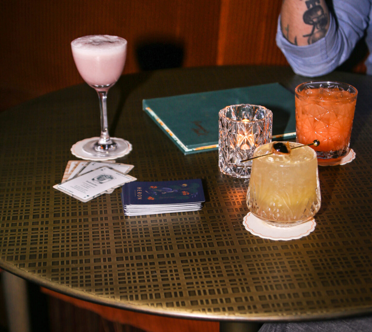 Cocktails on the table at Francis Hall